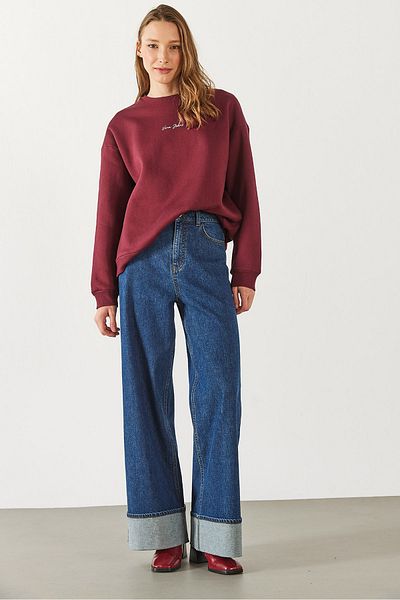 VENA Hanorac imprimat cu logo Claret Red