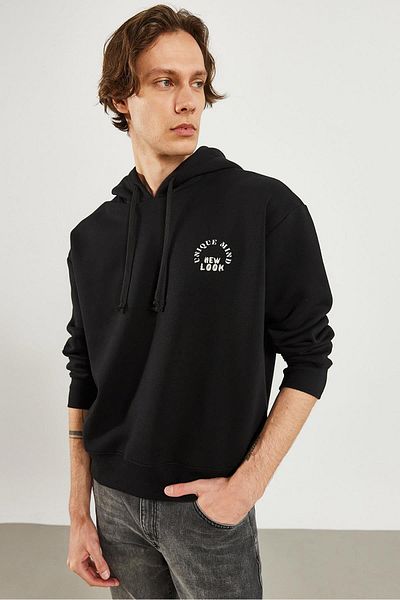 VENA Мъжки суитшърт с черен принт New Look