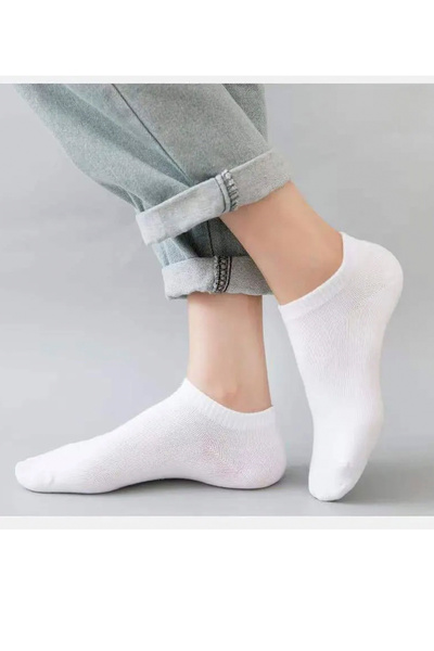 İbrahim Berk Черно-бели цветни памучни мъжки и женски чорапи с боти до глезена, къси спортни чорапи за бягане и ходене, 12 чифта