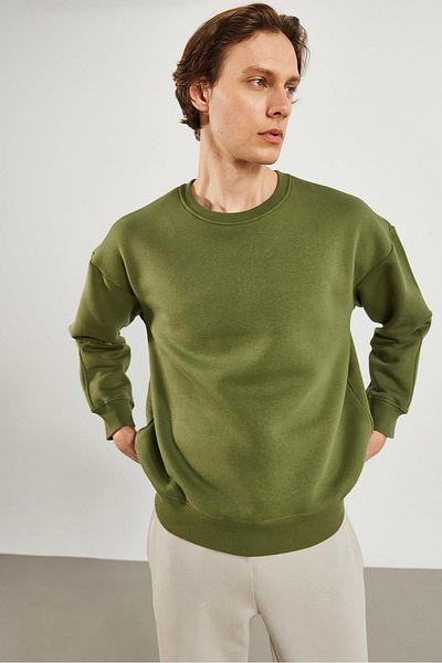 VENA Ανδρικό φούτερ Clark Khaki Crew Neck Oversize