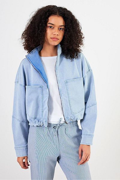 VENA Jachetă de damă Marla Sky Blue, oversize, cu tăietură largă
