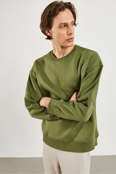VENA Ανδρικό φούτερ Clark Khaki Crew Neck Oversize