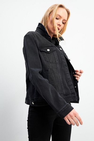 VENA Дамско дънково яке Ally Black Slim Fit