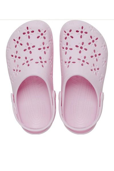 Crocs Pink Classic Floral Cut Out Clog Women's Slippers