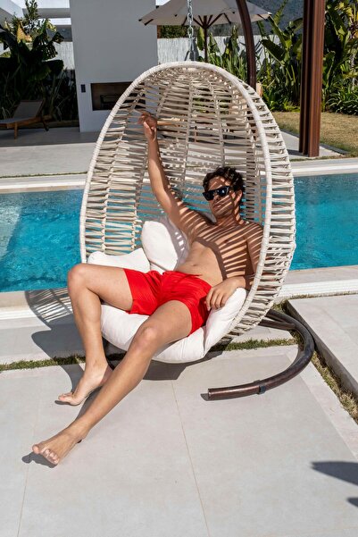 Mayom Hızlı Kuruyan Cepli Kırmızı Erkek Deniz Şortu