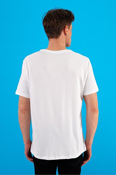 VENA Λευκό Κανονικής Σταθεράς Crew Neck Ανδρικό T-Shirt - Ken Basic