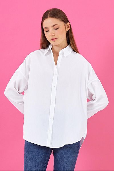 VENA Cămașă albă din poplin - Femei, Ashley Regular Fit