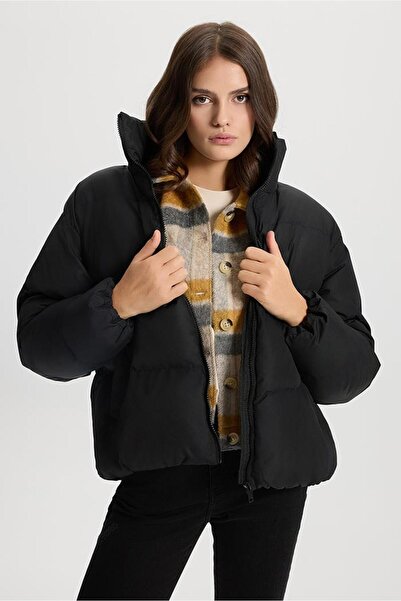 VENA Palton negru Lucia de damă