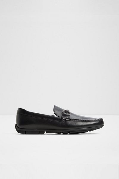 Aldo Prato-In - Men's Genuine Leather Black Slip-On Shoes