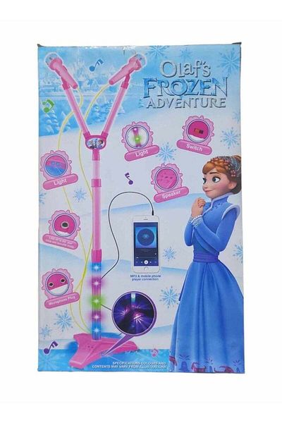 BabyCara Frozen Dual Microphone Toy Pedestal with Mobile Phones Play Music