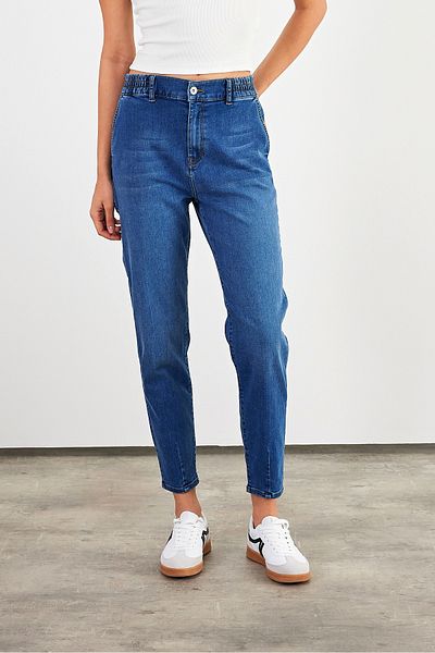 VENA Pantaloni de jeans cu talie elastică Norah - Albastru închis