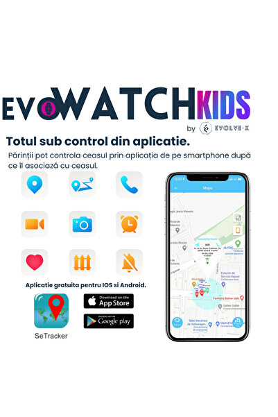 Evolve-x EvoWatch™ KIDS Smartwatch for Children, GPS Tracking, SIM 4G, Camera, HD Video Call, GeoFence, IP6