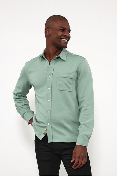 VENA Clark Regular Fit Βαμβακερό πουκάμισο - Χακί