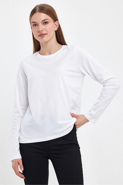 VENA Tricou de bază Gloria Crew Neck Regular Fit - Alb