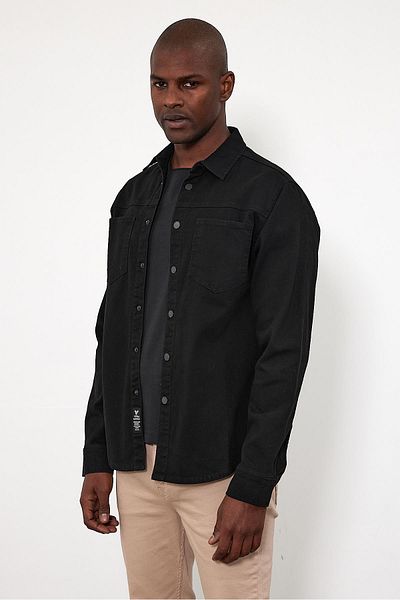 VENA Jason Oversize Πολύχρωμο Jean Jacket - Μαύρο