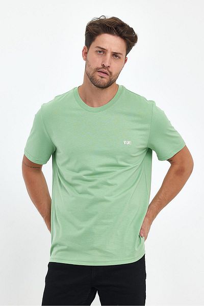 VENA Ανδρικό μπλουζάκι με λογότυπο Crew Neck με τυπωμένη κανονική εφαρμογή - Island Tea