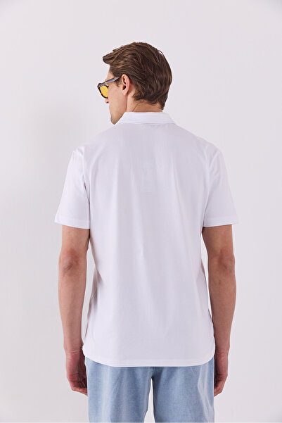 VENA Μπλουζάκι Polo Neck Regular Fit - ΛΕΥΚΟ