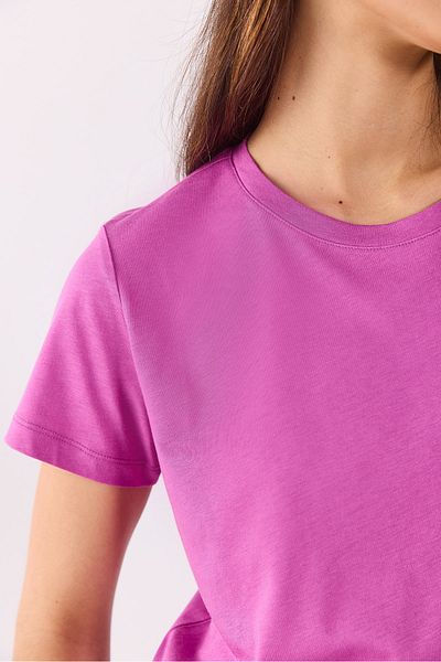 VENA Gâtul turn - Tricou modal cu croială normală - LILA