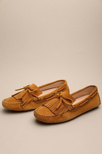 Gondol Mocasini clasici din piele naturala de dama Mustard 37 Ttx.766