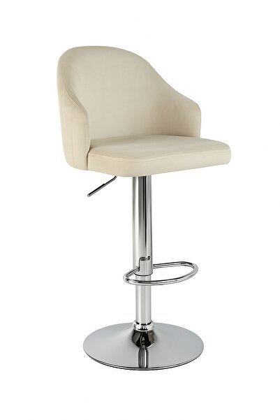 HAUSEBOX Louis Silinebilir Babyface Kumaş - Amortisörlü Bar Sandalyesi (BEJ/K...