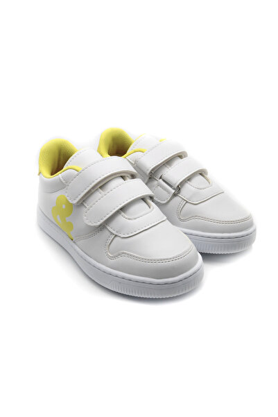 KU&PA SHOES BURBER DERİ GÖRÜNÜMLÜ MESH ASTARLI ÇOCUK SNEAKER - SARI - 5003 - 27