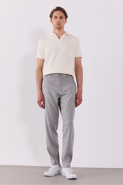 VENA Ken Waist Elastic Λινό Μικτό Παντελόνι Chino - ΓΚΡΙ
