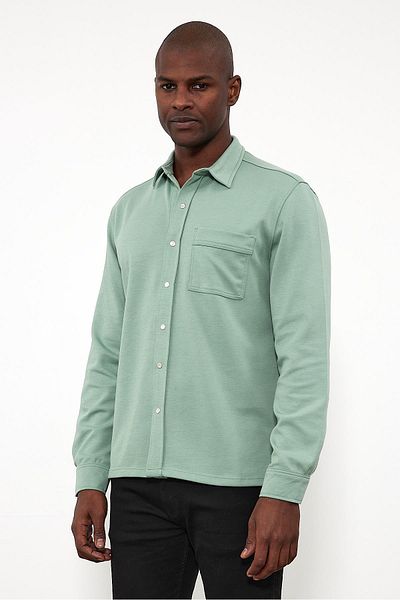 VENA Clark Regular Fit Βαμβακερό πουκάμισο - Χακί