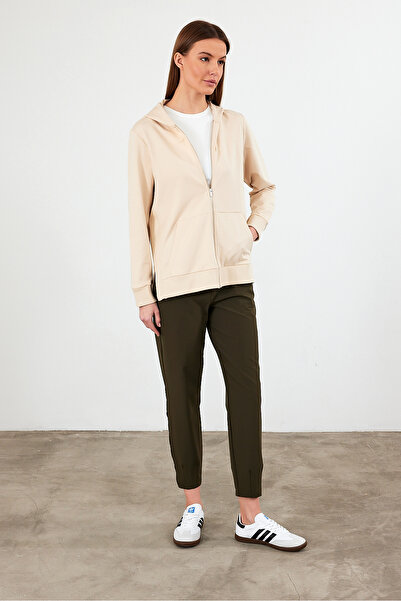 VENA Hanorac Gwen cu fermoar cu fantă laterală - Stone