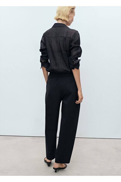 MANGO Woman Paper bag pamuklu pantolon