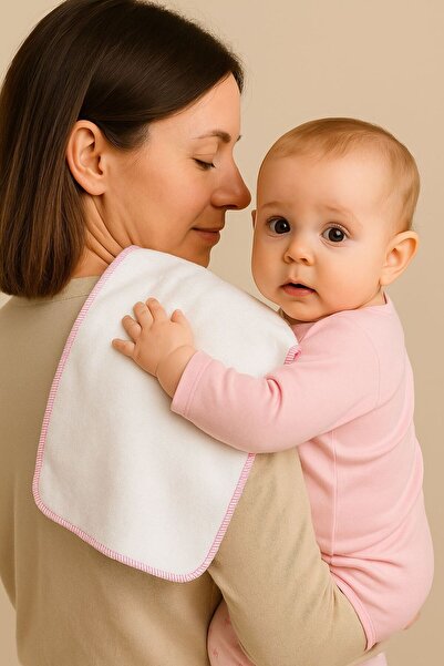 kidszone 6 Lı Bebek Ve Çocuk Sırt Havlusu Kız-erkek Bebek Ter Bezi %100 Pamuk Salya Bezi (28x20 CM)