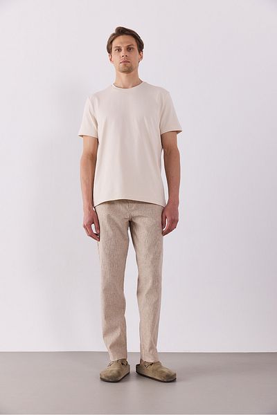 VENA Ken Waist Elastic Lycra Λινό Παντελόνι Chino - ΚΑΦΕ ΡΙΓΕ