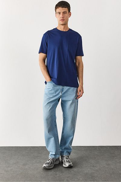 VENA Μπλουζάκι Ryan Crew Neck Regular Fit - ΣΚΟΥΡΟ ΜΠΛΕ