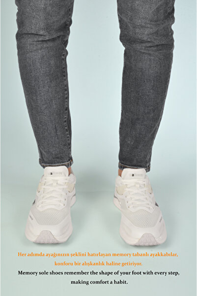 WALKWAY Білі легкі еластичні кросівки з мембраною Memory Foam для чоловіків Tirispol M