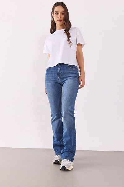 VENA Pantaloni de jeans Emilie Dirty Med Blue Bootcut - DIRTY MED BLUE