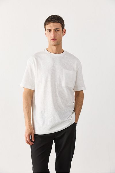 VENA T-Shirt Crew Neck Flared με λεπτομέρεια τσέπης - ΜΑΛΑΚΙ