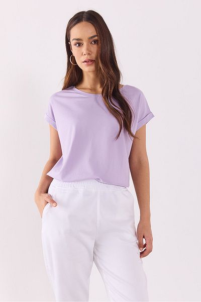 VENA Tricou modal de bază Cindy Crew Neck Regular Fit (TENCEL)(TM) - LILA