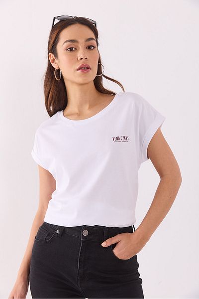 VENA Cindy Vena Logo T-Shirt - White