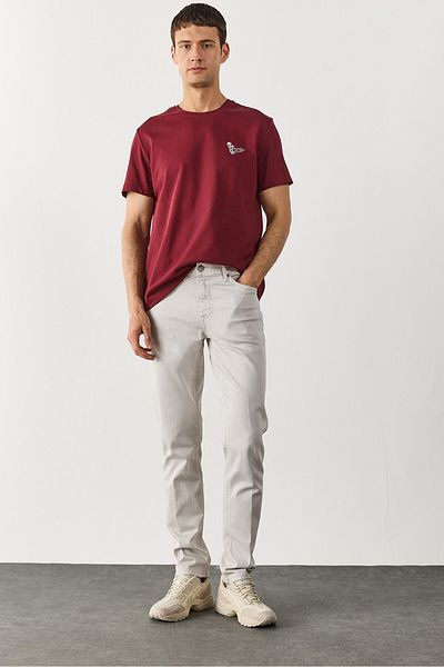 VENA Richard Slim Fit 5 Pocket Piece Paint Trousers - Stone