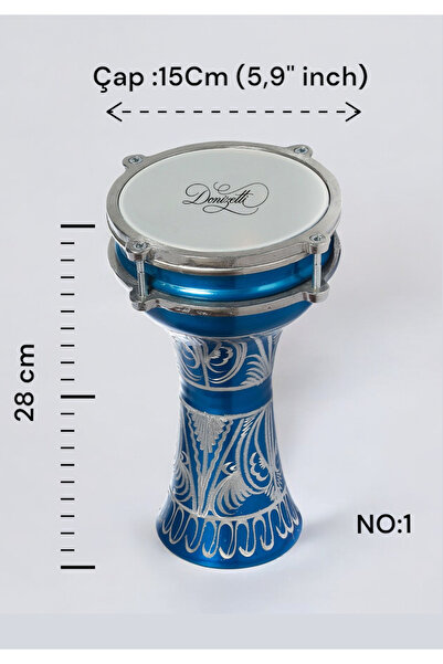 Donizetti Darbuka Mavi İşlemeli No:1 Çocuk Darbukası