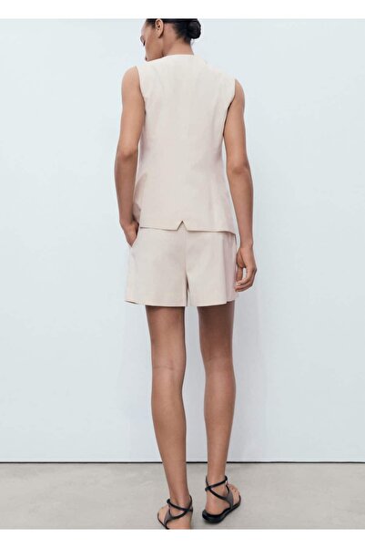 MANGO Woman Pileli kumaş şort