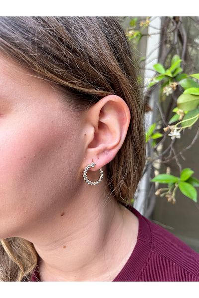 MODA 2 Pairs of Round Stone Earrings – Stylish and Timeless Design