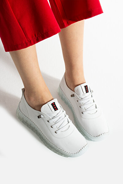 HVZ Exclusive Pantofi de damă, alb, din piele naturală, tricotați manual, pan...