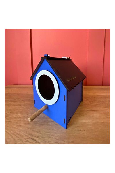 WoodenZoo Wooden Decorative Bird House Nest, Nest, Balcony, Garden Accessory (White)