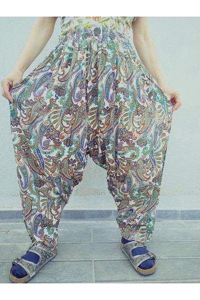 hoaryage Viscose Pressed Fabric Floral Patterned Pocketed Shalwar 100% Cotton Size 36-50