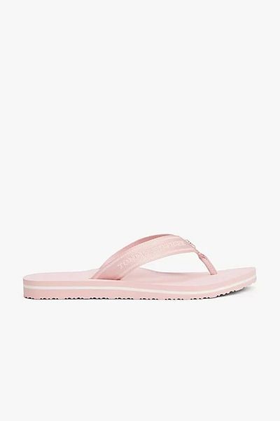 Tommy Hilfiger Women's Pink Web Strap Beach Sandals