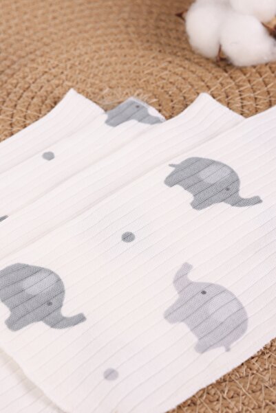 VaVbaby Set of 7 Baby Mouth Wipes – 100% Cotton, Soft and Absorbent Fat Elephant