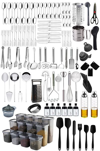 Mirilliahome Dowry List, 12 Person Cutlery Set, 72 Piece Cutlery Set, Storage Container
