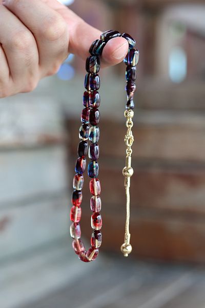 ARURTAKI Men's Gift 33 Multicolor Fire Amber Tasseled Rosary