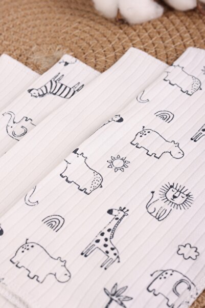 VaVbaby Set of 7 Baby Mouth Wipes – 100% Cotton, Soft and Absorbent Zoo