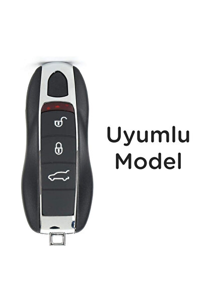 Luxe Aksesuarr Porsche Smar Panamera- Macan - Cayenne Husa de protectie cheie din silicon cu 3 butoane Culoare alba